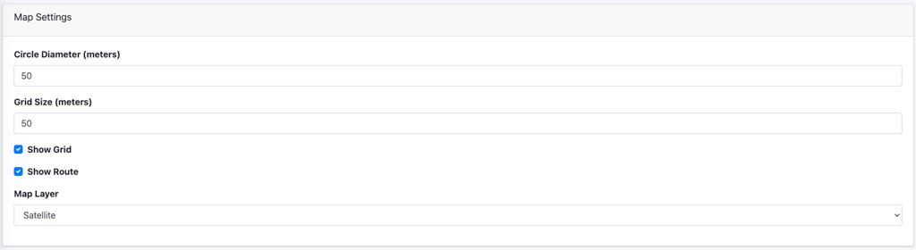 Map settings configuration