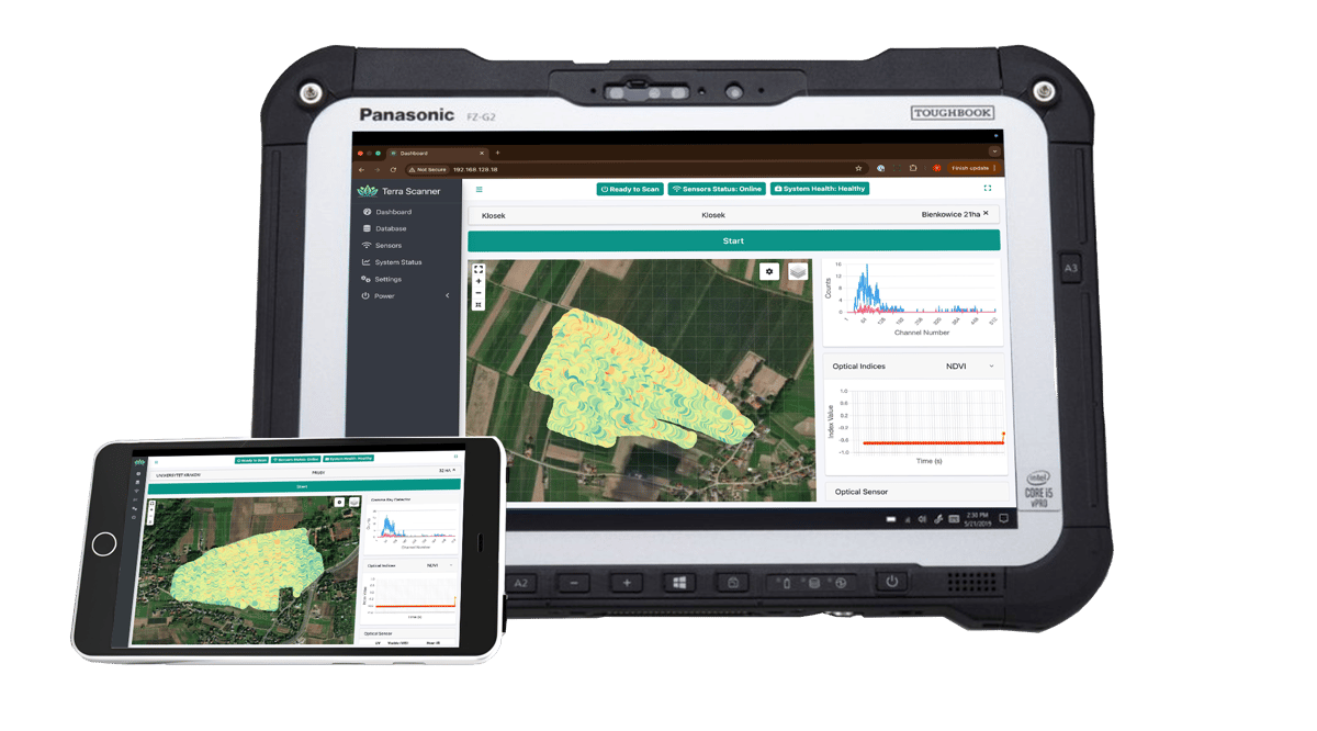 Terra Oracle AI Scanner tablet interface